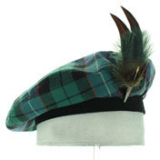 Beret, Ladies, With Feather, Galbraith Tartan